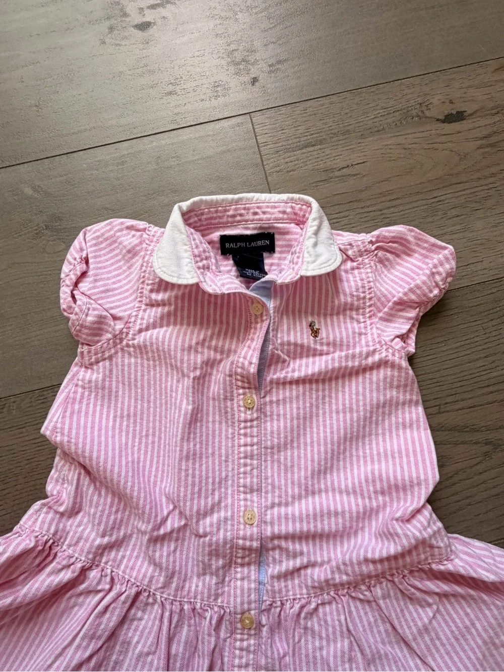 Ralph Lauren Pink and White Striped Polo Shirt Dress